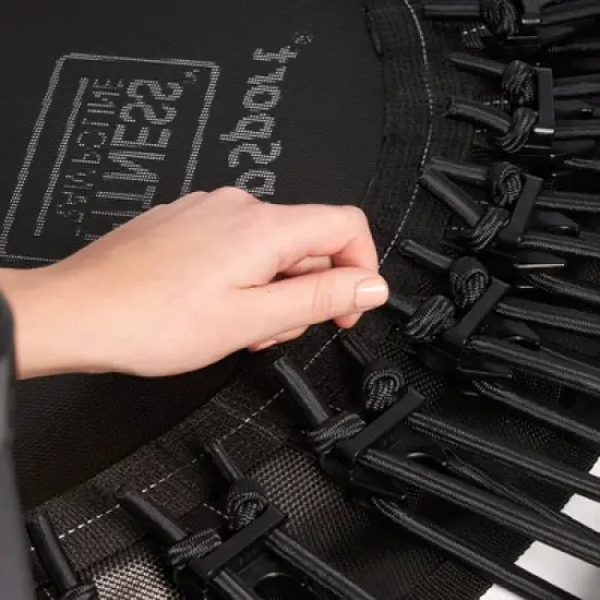 JumpSport 250 Indoor Mini Cushioned Rebounder Trampoline for Home Cardio and Fitmess with Premium Bungees and Workout DVD - Black image {4}