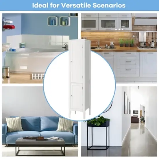 Costway Freestanding Bathroom Storage Cabinet Linen Tower Kitchen Living Room image {5}