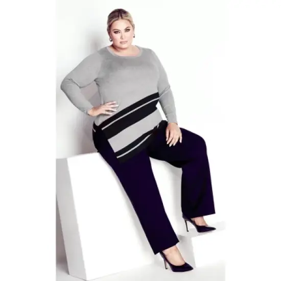 Women's Plus Size Ivory Sweater - charcoal marle | AVENUE image {1}