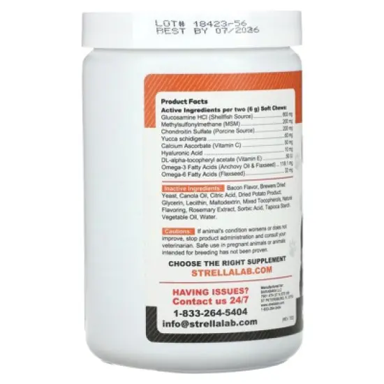 StrellaLab Max Strength Glucosamine Chews,  For Dogs, Senior Advanced, 120 Soft Chews 12.6 oz (360 g) image {2}