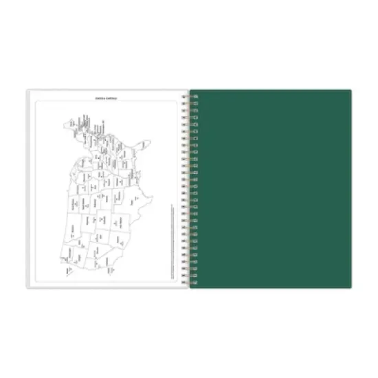 Blue Sky 8"x10" 2025-2026 Weekly/Monthly Spiral Planner Smooth Frosted Sammie Green image {9}
