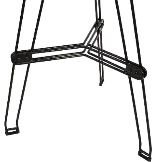 Sunnydaze Indoor Modern Furniture Steel Wire Bar Table with Faux Woodgrain Tabletop - Brown image {4}