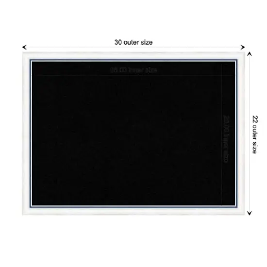 30"x22" Morgan Wood Frame Cork Board White/Blue - Amanti Art image {9}