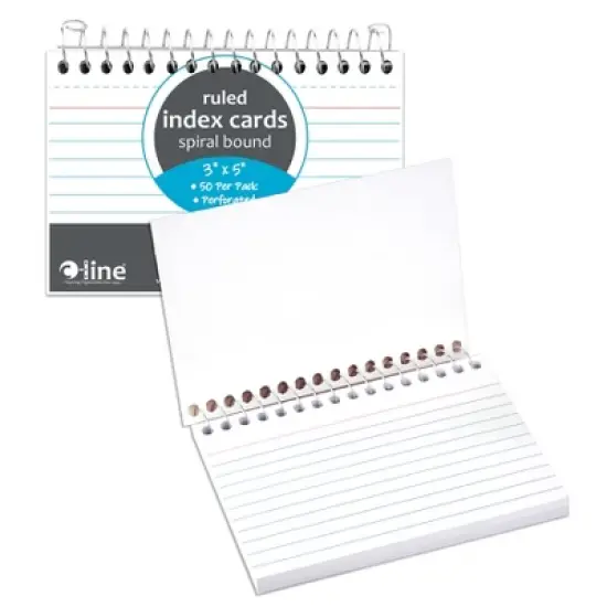 C-Line&reg; Spiral Bound Index Card Notebook, 3" x 5", 50 Cards, Ruled, Pack of 10 image {3}