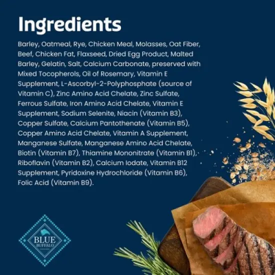 Blue Buffalo Bones Natural Crunchy Dog Treats, Large Dog Biscuits, Beef 16-oz, Pack of 2 image {1}