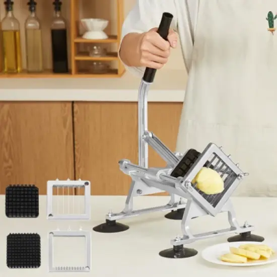 VEVOR Commercial Vegetable Slicer, 1/4"+3/8"+1/2" Fruit Slicer, Stainless Steel and Aluminum Alloy Vegetable Cutter Slicer Machine, Manual Slicer image {1}