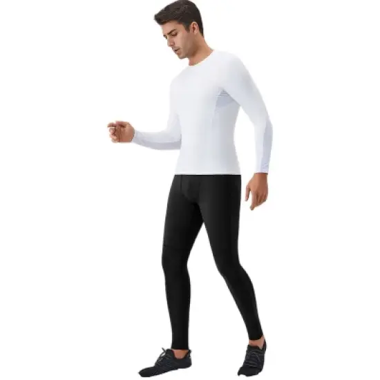 Anna-Kaci Active Men's Full-Length Compression Leggings with Side Pockets and Stretch Moisture-Wicking Fabric image {4}