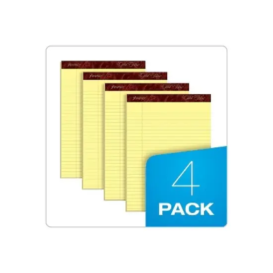 Ampad Gold Fibre Writing Pads Legal/Wide 8 1/2 x 11 3/4 Canary 50 Sheets 4/Pack 20032 image {6}