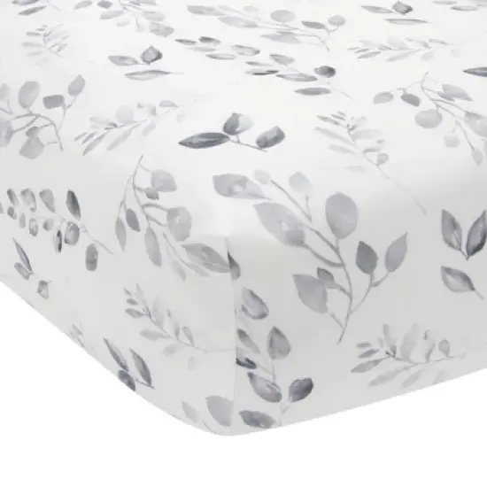 Lambs & Ivy Painted Forest Cotton Fitted Crib Sheet - Gray, White, Outdoors image {4}
