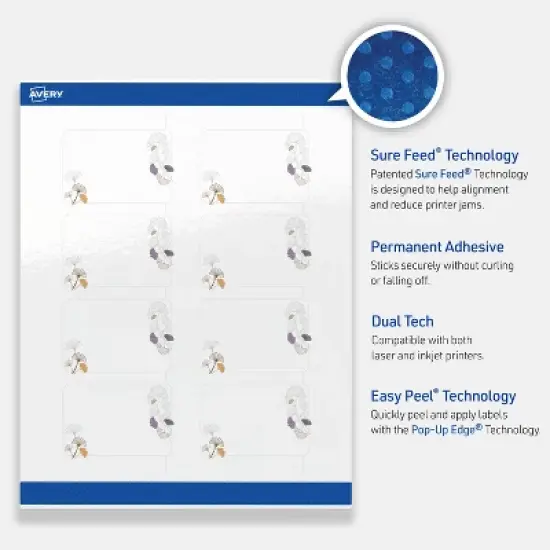 Avery Rectangle Shipping Labels, Floral Design, 2" x 3", 80ct image {2}