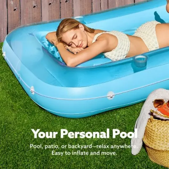 Sloosh Luxe Edition Inflatable Suntan Tub Floating Pool Lounger Pool Tanning Pool Inflatable Tanning Bed for Adults image {3}