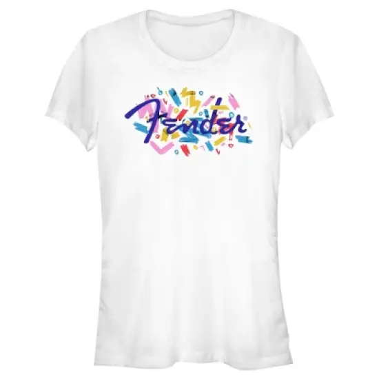 Junior's Fender Retro Confetti Logo T-Shirt image {3}