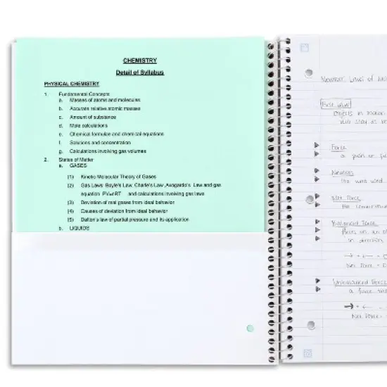 Five Star 100g College Ruled Notebook 11"x9.75" Olympic Green: Spiral, Single Subject, 100 Pages, 3 Hole Punched image {3}