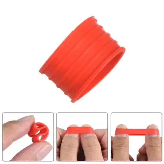 Unique Bargains Silicone Non-Slip Wear-Resistant Tennis Badminton Racket Handle Grip Rings 6 Pcs image {3}