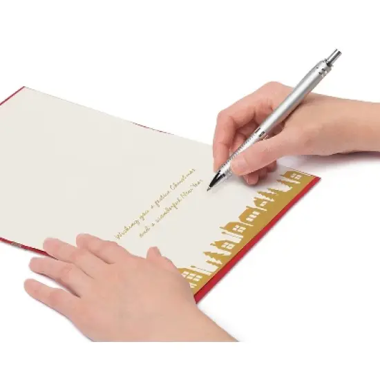 8ct Papyrus Gold Glittered Sleigh Boxed Holiday Greeting Cards image {6}