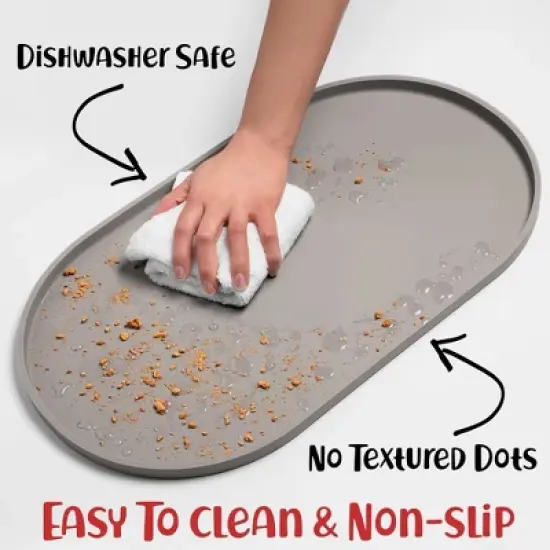 DogBuddy Dog Food Mat, Waterproof Dog Bowl Mat, Silicone Dog Mat for Food and Water, Pet Food Mat with Edges, Nonslip Feeding Mat image {4}