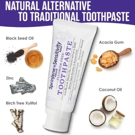 SprinJene Natural FF Sensitive Relief Toothpaste - 3.5oz image {2}