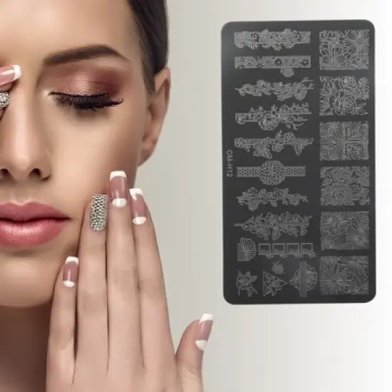 Unique Bargains Colorful Nail Art Stamp OM-H12 Silver Tone 1 Pc image {3}