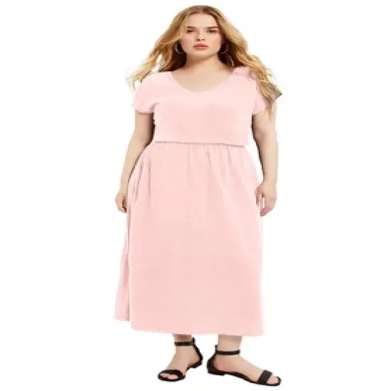 June + Vie by Roaman's Women&rsquo;s Plus Size Maxi Dress image {3}
