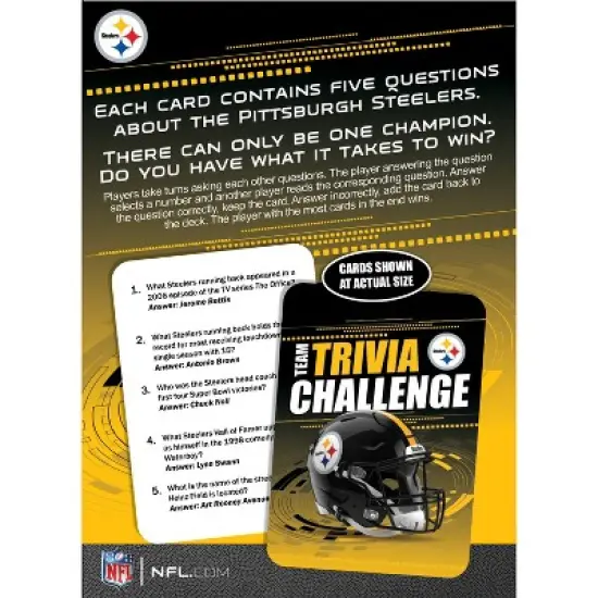 MasterPieces Officially Licensed NFL Pittsburgh Steelers Trivia Challenge Card Game image {3}