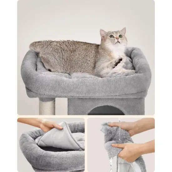 Feandrea Cat Tree, Cat Tower, Cat Condo, Large Cat Perch, 2 Cat Caves, Scratching Post image {2}
