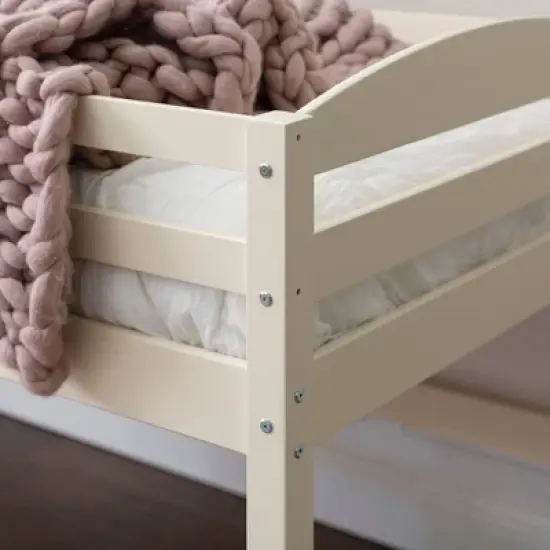 Twin Solid Pine Wood Low Loft Bed White - Saracina Home image {4}
