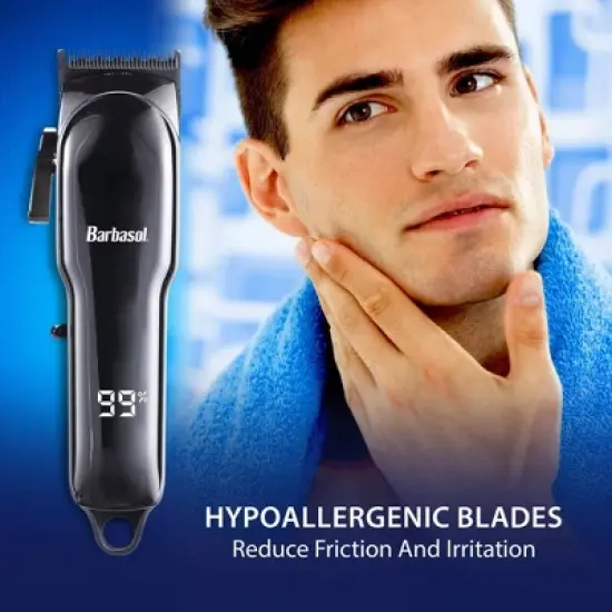 Barbasol LCD Display Rechargeable Cordless Hair Clipper 6 Guide Combs Battery Hair Trimmer - 10ct image {6}