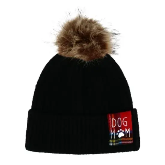 David & Young Women's Dog Mom Beanie Cuff Cap with Pom image {2}