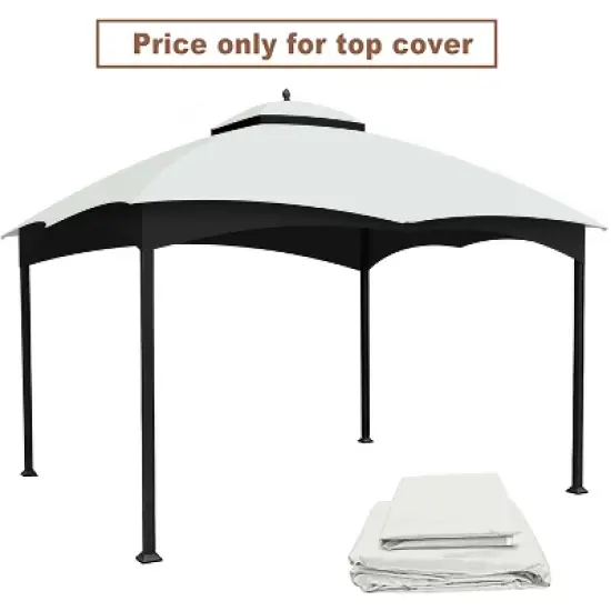 Replacement Canopy Top for Lowe's Allen Roth Heavy Duty Gazebo Roof Gazebo Top with Air Vent 10X12 Gazebo CoverReplacement Top Only (Brown) image {7}