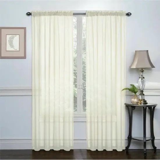 Kate Aurora Basic 2 Pack Sheer Voile Home Window Curtains image {3}