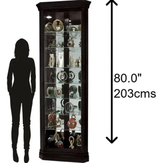 Howard Miller 680487 Howard Miller Duane Curio Cabinet 680487 Black Satin image {1}
