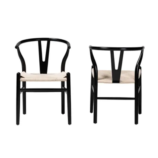 2pc Paxton Wood Dining Chair Set - Baxton Studio image {2}