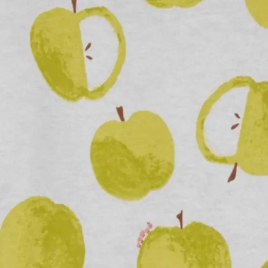 Carter's Just One You&reg; Toddler Girls' Apples and Floral Short Sleeve Pajama Set - Gray/Green image {1}