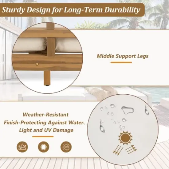 Mshliw  Outdoor Daybed with Curved Armrests and 4 Pillows &ndash; Patio Lounge Bed with  Removable Cushions for Poolside, Backyard, and Garden image {8}