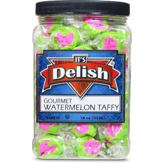 Watermelon Taffy Chews by It's Delish, &ndash; 18 Oz Jumbo Container image {1}