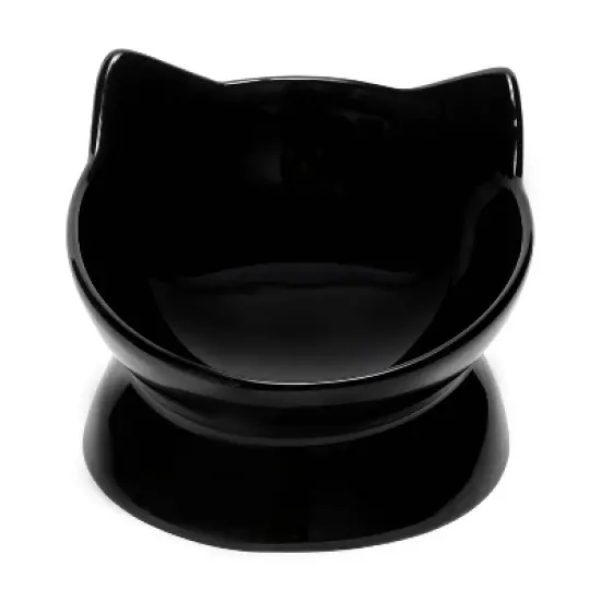Park Life Designs 2c Oscar Tilt Cat Bowl - Black image {1}