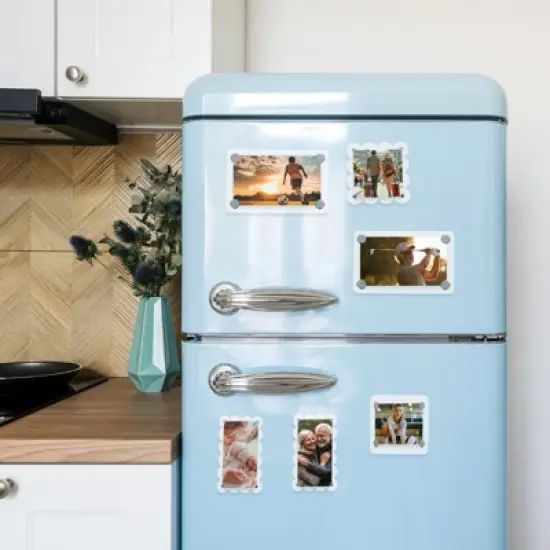 Unique Bargains Double Sided Fujifilm Mini Picture Acrylic Wavy Fridge Magnetic Frames 2 Pcs image {5}