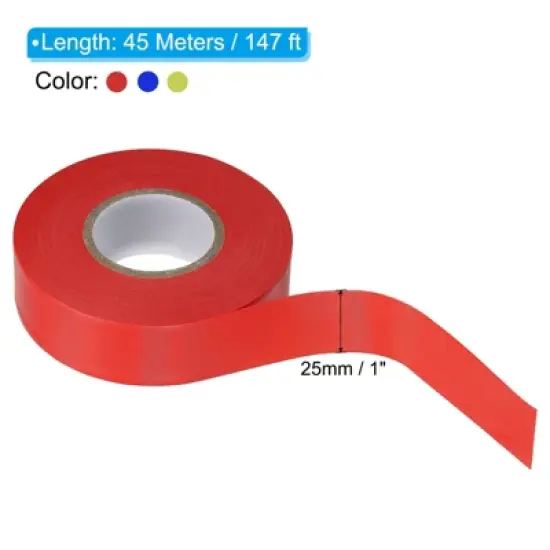 Unique Bargains PVC Non-Adhesive Durable Flagging Tapes for Trail Outdoor Red/Blue/Yellow 3 Pcs 1"x147' image {1}