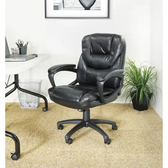 Faux Leather Managers Chair with Padded Arms - OSP Home Furnishings image {9}