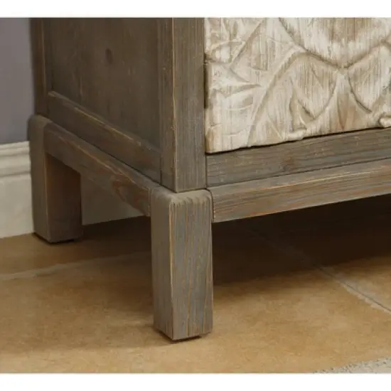 Knight 1 Drawer 2 Door Cabinet Weathered Natural/Brown - Treasure Trove Accents image {6}