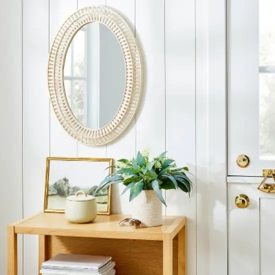 20" x 28" Light Woven Oval Mirror - Threshold&trade; designed with Studio McGee image {1}