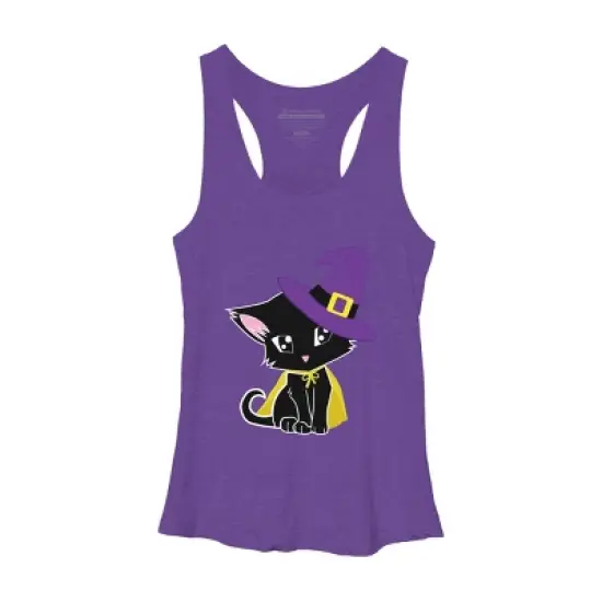 Women's Design By Humans Halloween Cat By AdrianaOliveira Racerback Tank Top image {10}
