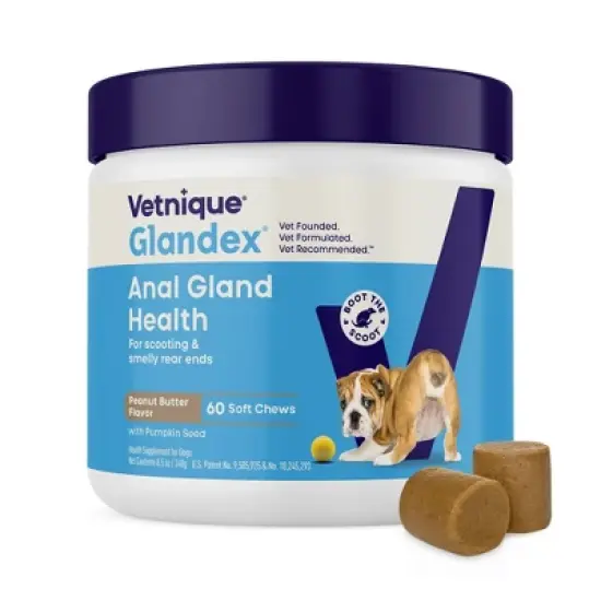 Vetnique Glandex Anal Gland Peanut Butter Flavor Soft Dog Chews - 16.9oz/60ct image {12}
