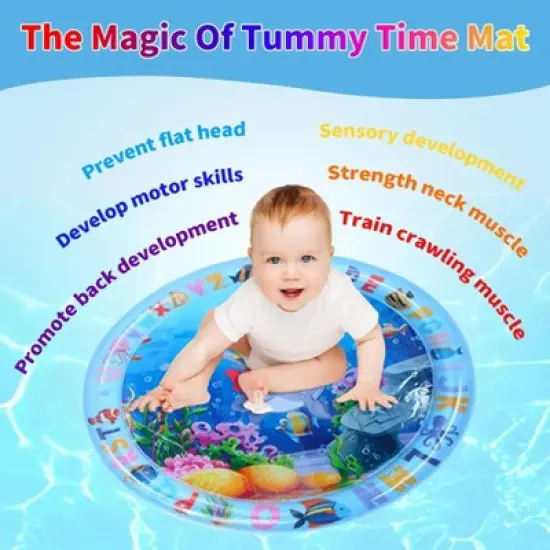 Swtroom Tummy Time Water Mat for Baby Inflatable Activity Center image {4}