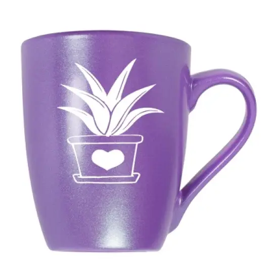 Elanze Designs Botanical Succulent Nature Coffee Cup Mug 10 Ounce Ceramic With Shimmery Metallic Finish Elegant Minimalist Aloe in Heart Planter image {5}