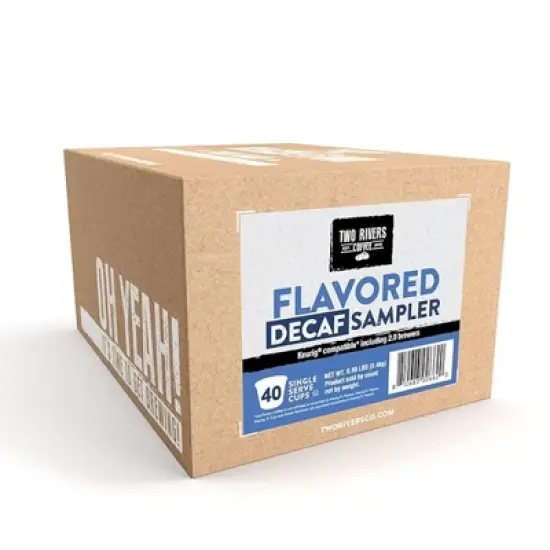 Two Rivers Coffee DECAF Flavored Coffee Pods for Keurig Brewers, Variety , 40 Ct image {1}