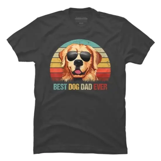 Men's Design By Humans Best Dog Dad Ever Golden Retriever By LuckyCharm99 T-Shirt image {7}