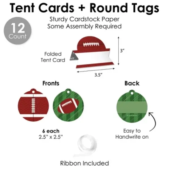 Big Dot of Happiness End Zone - Football - DIY Baby Shower or Birthday Party Concession Signs - Snack Bar Decorations Kit - 50 Pieces image {5}