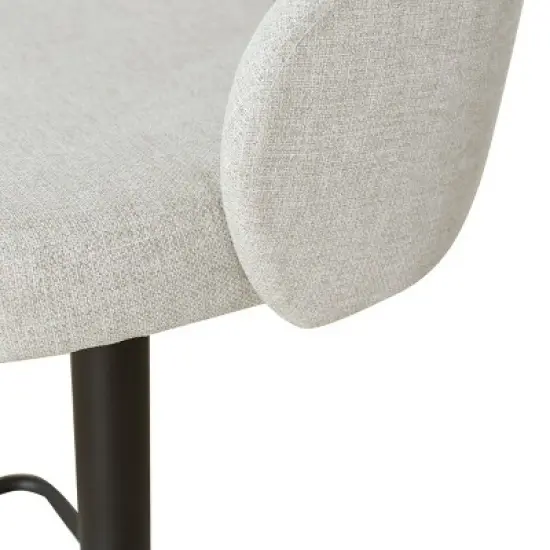 26"-34.5" Mars Armrest Upholstered 360&deg; Swivel Counter Height Stool Combine With Black Legs (Set Of 2) -The Pop Maison image {6}