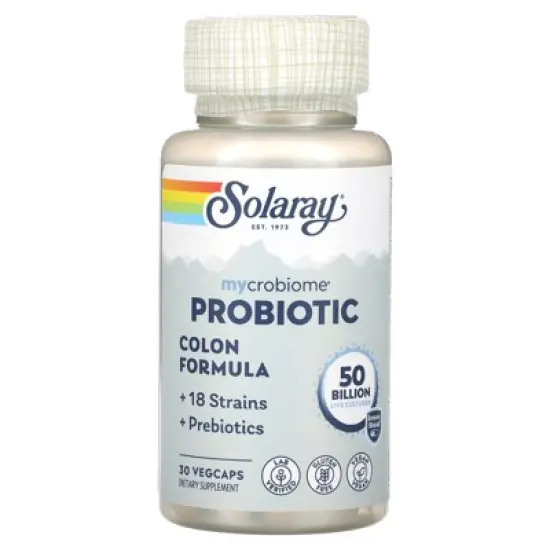 Solaray Mycrobiome Probiotic Colon Formula, 50 Billion, 30 VegCaps image {2}